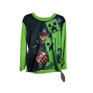 mine craft boys sleepwear pajamas set long sleeve pants size 4 5
